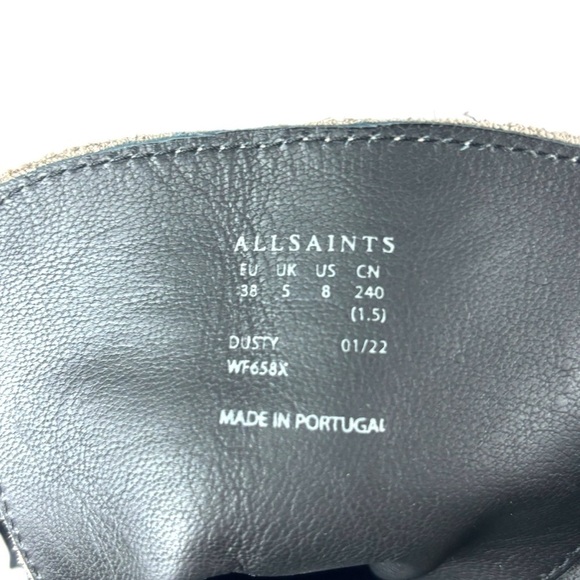 ALL SAINTS DUSTY WF658X BEIGE SUEDE LEATHER LACE UP ANKLE COMBAT STYLE LUG BOOTS - Picture 14 of 16